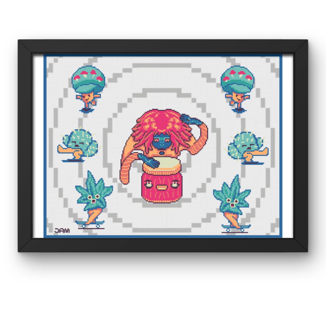 Space Wizard's Garden -Framed Print